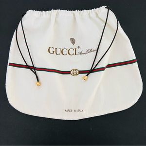 Vintage GUCCI 1980s Dust bag drawstring web signature interlocking GG felt